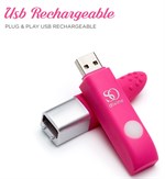 Ярко-розовый вибростимулятор Get Lucky USB Vibrator - 12 см. - фото 1419516