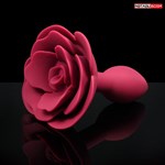 Красная гладкая анальная втулка-роза - фото 1410651