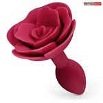Красная гладкая анальная втулка-роза - фото 1410645