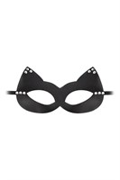 Пикантная черная маска  Кошка  с заклепками - фото 1369191