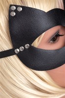 Пикантная черная маска  Кошка  с заклепками - фото 1369193