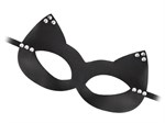 Пикантная черная маска  Кошка  с заклепками - фото 1369190