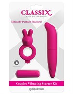 Ярко-розовый вибронабор для пар Couples Vibrating Starter Kit - фото 1326296
