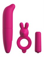 Ярко-розовый вибронабор для пар Couples Vibrating Starter Kit - фото 1326295