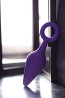 Фиолетовая анальная втулка с ограничительным колечком - 11,5 см. - фото 1369279