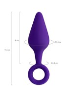 Фиолетовая анальная втулка с ограничительным колечком - 11,5 см. - фото 1369276