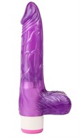Фиолетовый вибратор Luv Pleaser - 20 см. - фото 460374