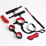Черно-красный эротический набор из 7 предметов - фото 1423656
