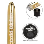 Золотистый классический вибратор Naughty Bits Gold Dicker Personal Vibrator - 19 см. - фото 1330716