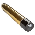 Золотистый классический вибратор Naughty Bits Gold Dicker Personal Vibrator - 19 см. - фото 1330717