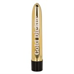 Золотистый классический вибратор Naughty Bits Gold Dicker Personal Vibrator - 19 см. - фото 1330713