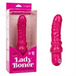 Розовый вибратор-реалистик с блестками Naughty Bits Lady Boner Bendable Personal Vibrator - 20 см. - фото 1330726