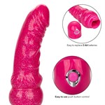 Розовый вибратор-реалистик с блестками Naughty Bits Lady Boner Bendable Personal Vibrator - 20 см. - фото 1330727