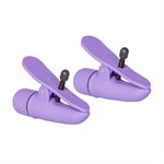 Фиолетовые зажимы-прищепки с вибрацией Nipplettes - фото 1348932