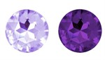 Набор из 2 золотистых анальных пробок с фиолетовыми кристаллами Booty Plug Original Luxury Set - фото 1331156
