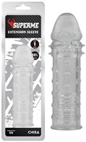 Прозрачная реалистичная насадка на пенис Extra Texture Sleeve - 16,2 см. - фото 1419745