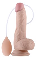 Телесный фаллоимитатор с имитацией эякуляции Soft Ejaculation Cock With Ball 8 - 17,8 см. 199599 - фото 592619