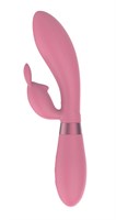 Розовый вибратор-кролик Indeep Theona - 21,5 см. - фото 1331857