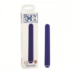 Синий вибромассажер с гладкой поверхностью Body Soul Desire - 16 см. - фото 241983