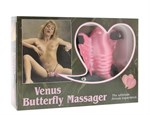 Розовая вибробабочка на ремешках Venus Butterfly  - фото 135537