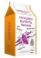 Фиолетовая вибробабочка HONEYDEW BUTTERFLY REMOTE с пультом ДУ - фото 193986