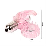 Эрекционное розовое виброкольцо с клиторальным зайчиком - фото 71448