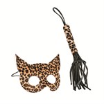 Набор из леопардовых маски и плети Passion Play Kitty Kat Mask Whip - фото 242734