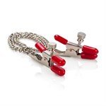 Цепочка для груди Phil Varone Rock Hard Nipple Clamps с красными резиночками - фото 242991 Цепочка для груди Phil Varone Rock Hard Nipple Clamps с красными резиночками - фото 242991