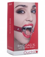 Расширяющий кляп Ring Gag XL с красными ремешками - фото 1427756