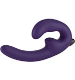 Фиолетовый страпон с вибрацией Sharevibe - 22 см. - фото 136392