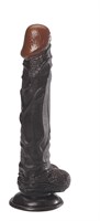 Чёрный фаллоимитатор на присоске - 24,1 см. - фото 308585