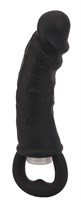 Чёрная вибровтулка-фаллос Erotic Loop Tuggers Hard Core - 11,4 см. - фото 137093