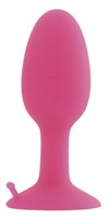Розовая анальная втулка POPO Pleasure со стальным шариком внутри - 7 см. - фото 136665