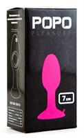 Розовая анальная втулка POPO Pleasure со стальным шариком внутри - 7 см. - фото 136664