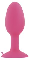 Розовая пробка POPO Pleasure со встроенным вовнутрь стальным шариком - 10,5 см. - фото 1358264