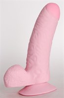 Нежно-розовый фаллоимитатор на присоске - 17,8 см. - фото 244045