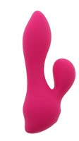 Розовый мини-вибратор с клиторальным стимулятором JOJO Rabbit - 11 см. - фото 244134