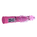 Розовый вибратор-бабочка с ротацией - 25,5 см. - фото 72125