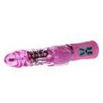 Розовый вибратор-бабочка с ротацией - 25,5 см. - фото 72126