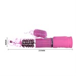 Розовый вибратор-бабочка с ротацией - 25,5 см. - фото 72128