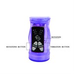 Фиолетовый вибратор-кролик с функцией ротации - 21,5 см. - фото 1388595