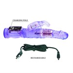 Фиолетовый вибратор-кролик с функцией ротации - 21,5 см. - фото 10897
