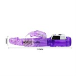 Фиолетовый ротатор-кролик с клиторальным отростком - 21,5 см. - фото 181325