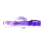 Фиолетовый вибратор-ротатор с клиторальным отростком - 21 см. - фото 137148