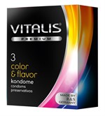 Цветные ароматизированные презервативы VITALIS PREMIUM color   flavor - 3 шт. - фото 309086