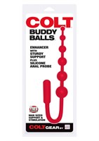 Красный анальный стимулятор COLT BUDDY BALLS - 18,5 см. - фото 72333