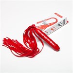 Красная резиновая плеть с ручкой-фаллосом - 55 см. - фото 137771