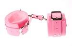 Розовые наручники с мягкой меховой подкладкой - фото 137785