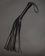 Чёрная кожаная плеть с 17 хвостами - 40 см. - фото 11478