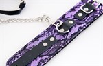 Пурпурный кружевной набор: ошейник и наручники - фото 44215